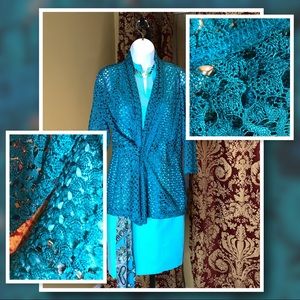 Teal Lacey Jacket/Cardigan